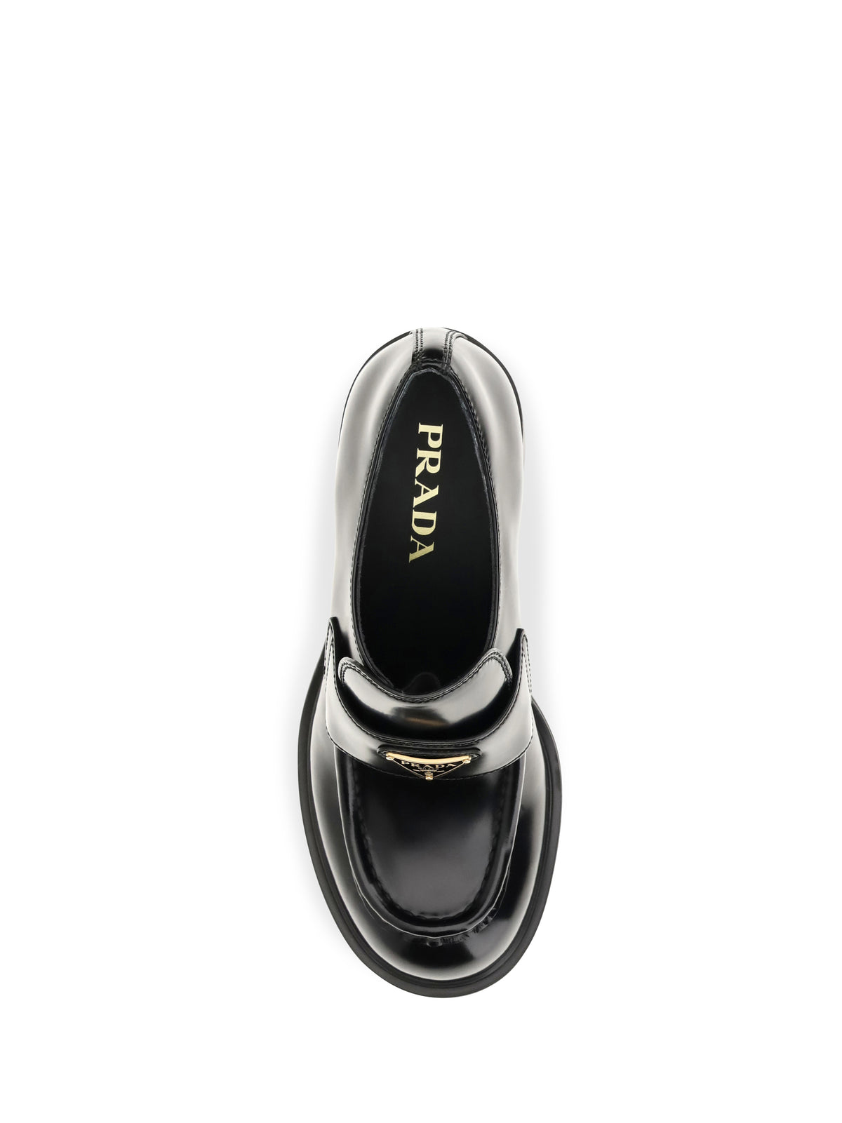 Prada Women Leather Heeled Loafers