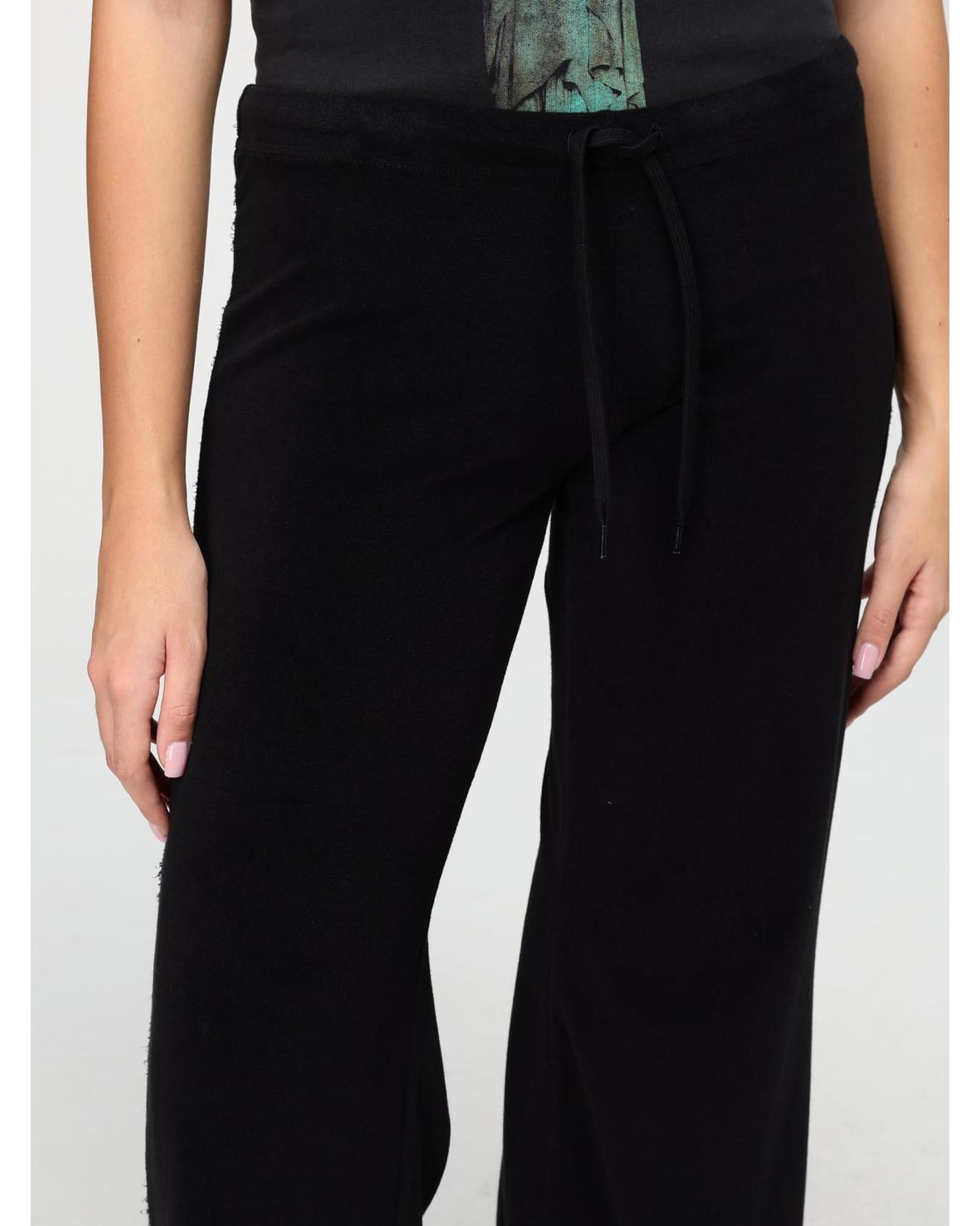 パンツ BALENCIAGA Woman Pants Black 791750TQVX4 1000 Balenciaga Wide Leg Pants Drawstring Waist Women Black – Bluefly