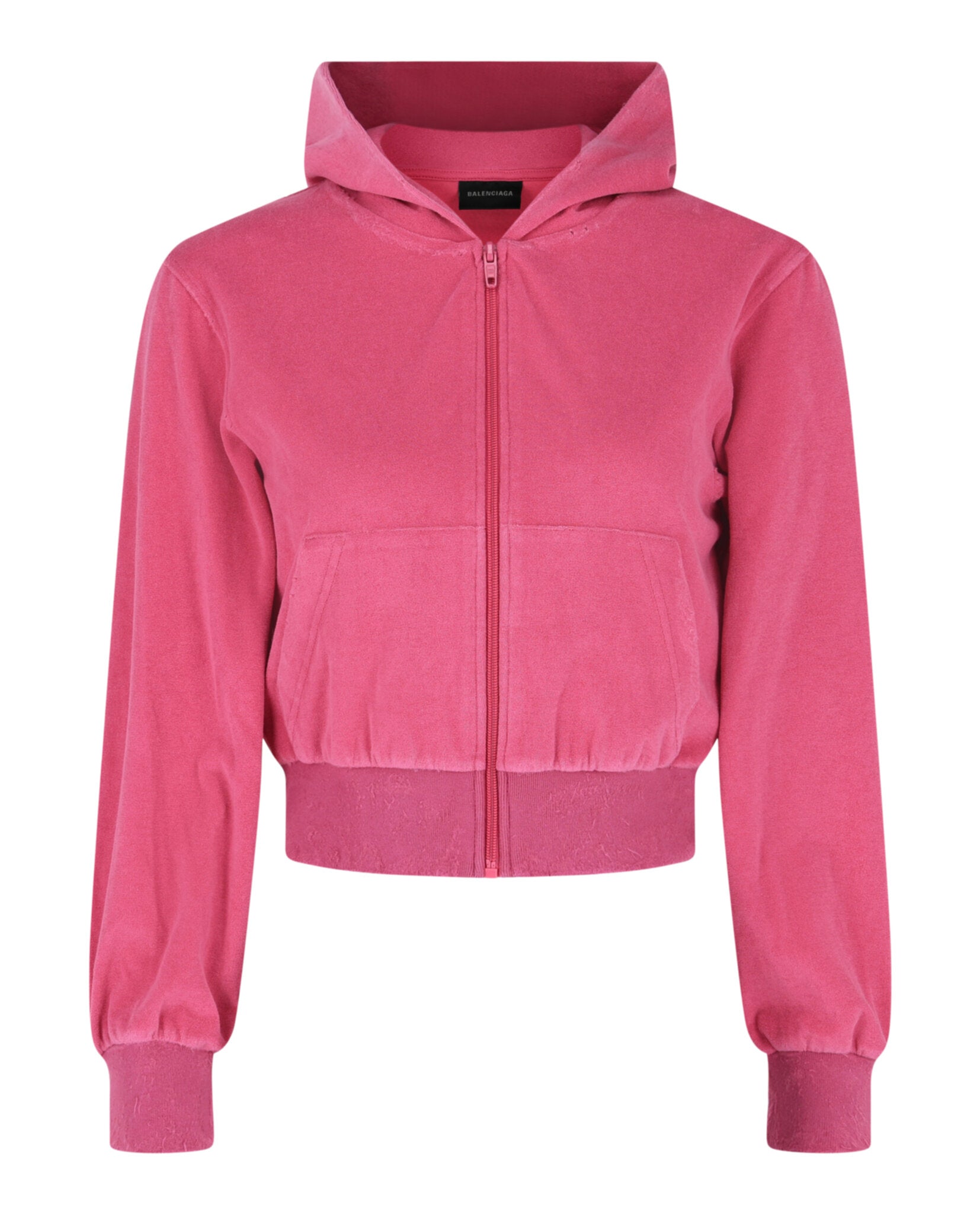 Balenciaga Womens Cropped Rhinestone Tracksuit Jacket