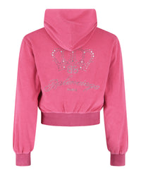 Balenciaga Womens Cropped Rhinestone Tracksuit Jacket