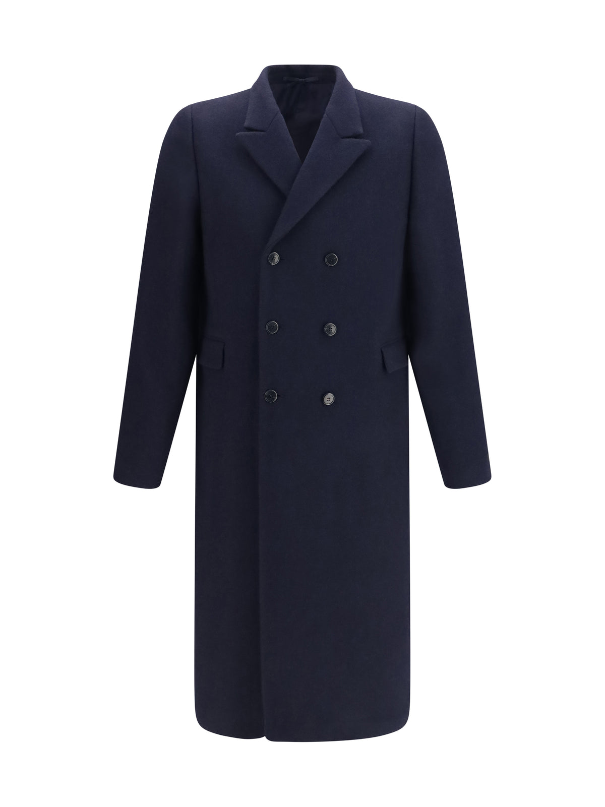 Prada Men Double-Breasted Shetland Wool Coat