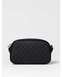 Gucci GG Supreme Messenger Bag with Zip Closure Men Black Shoulder Bags