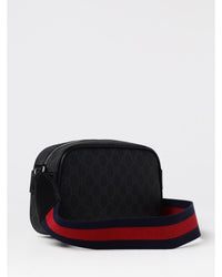 Gucci GG Supreme Messenger Bag with Zip Closure Men Black Shoulder Bags