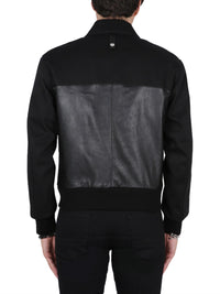 Alexander Mcqueen Men Leather Bomber Jacket
