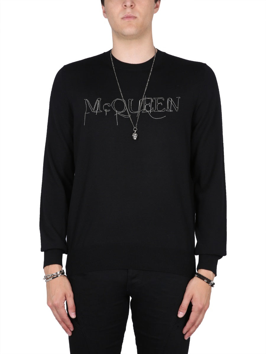 Alexander Mcqueen Men Jersey With Logo Embroidery