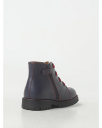 Gucci Kids Embossed Logo LaceUp Boots Blue Shoes