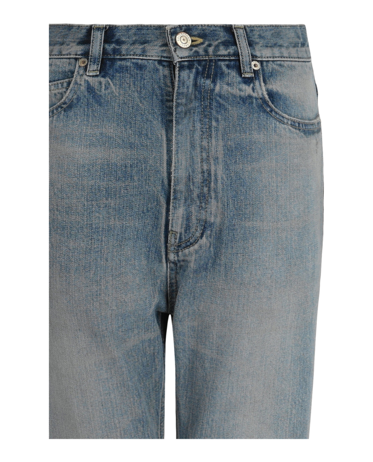 Balenciaga Womens Organic Selvedge Flared Jeans