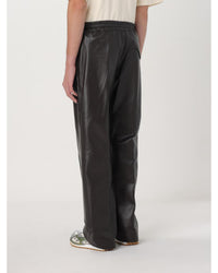 Bottega Veneta Leather Trousers Wide Leg Relaxed Fit Men Brown Pants