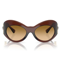 Versace Versace Sunglasses Oval Full Rim, Transparent Brown Frame and Yellow Gradient Brown Lens VE446254462L