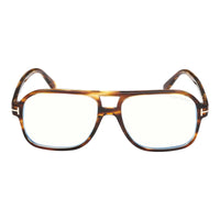 Tom Ford Tom Ford Eyeglasses Aviator Full Rim, Coloured Havana Frame and Clear/Blue-Light Block Lenses Lens FT6058-B055