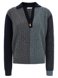 Ferragamo Women Color Block Braid Sweater