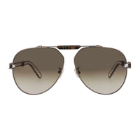 Philipp Plein Sunglasses Aviator Full Rim, Shiny Rose Gold Frame and Grey Gradient Gold Mirror Lens SPP048M033M