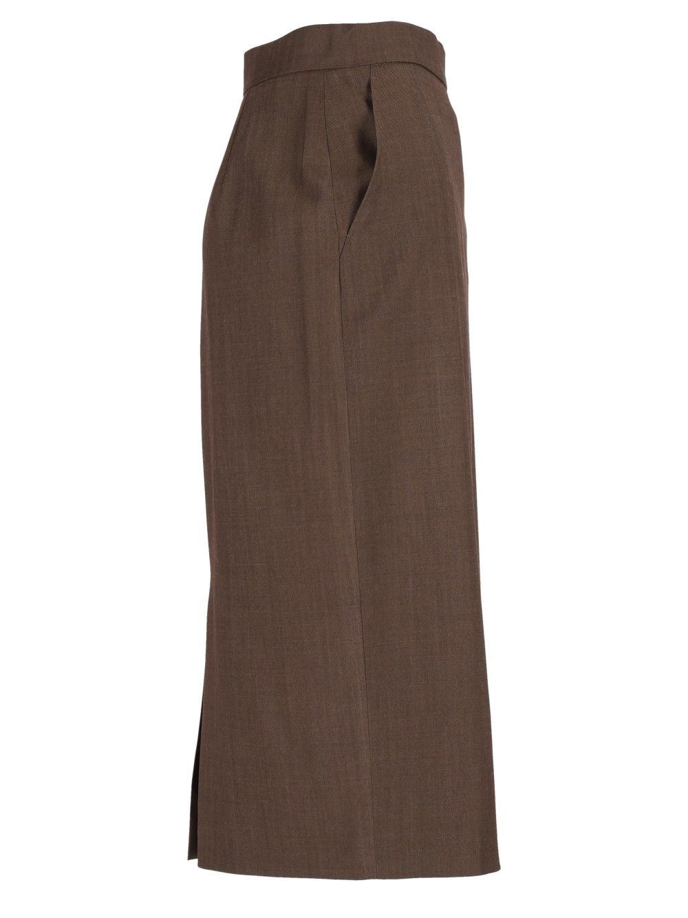 Max Mara Women Wool Gabardine Pencil Skirt