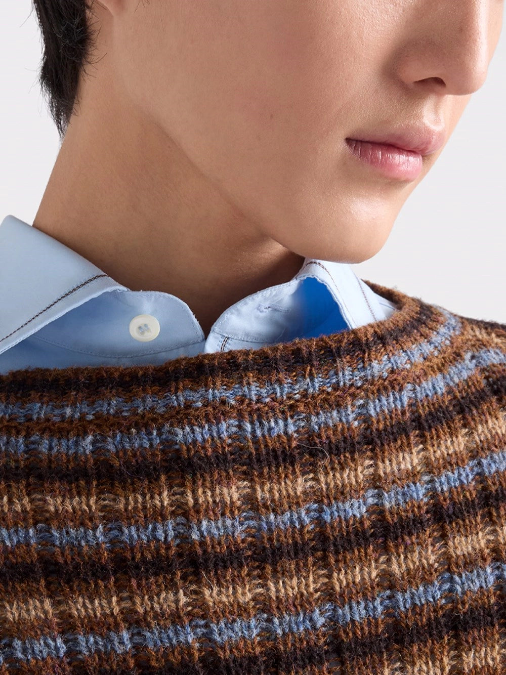 Prada Men Shetland Wool Boat Neck Sweater
