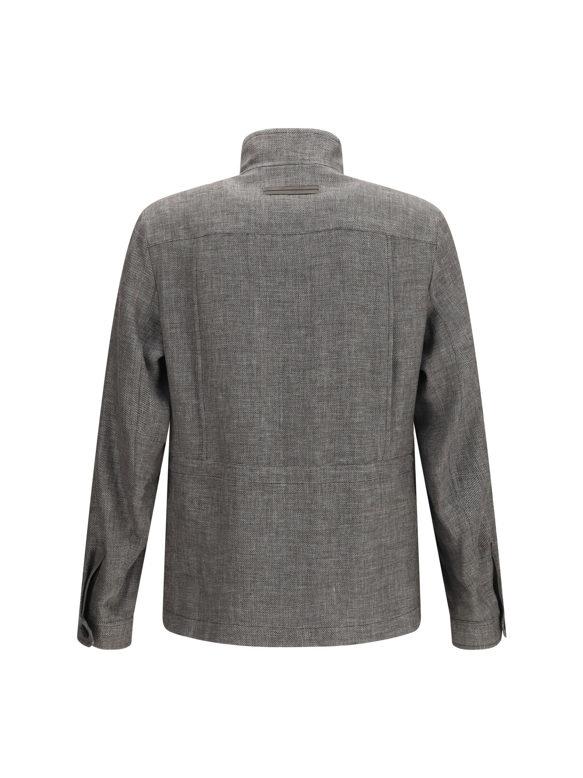 Zegna Men High-Collar Shirt Jacket