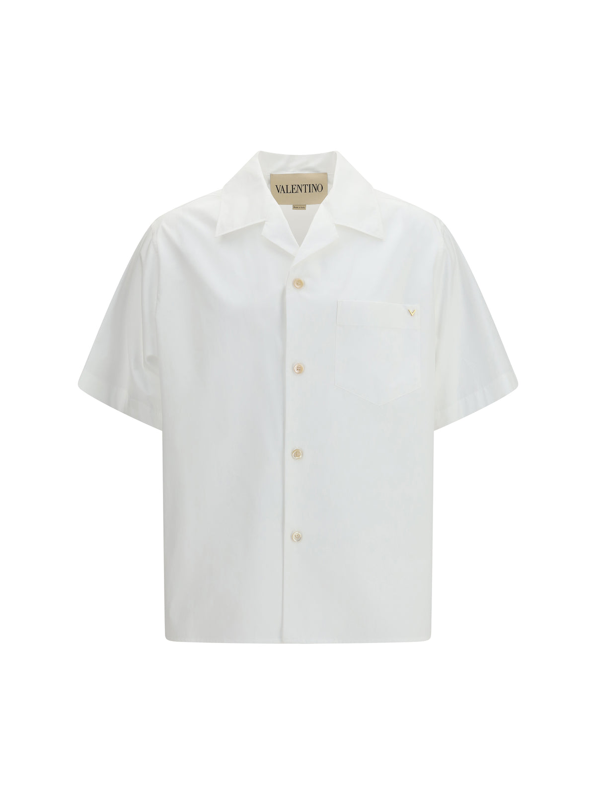 VALENTINO Valentino Men Cotton Poplin Bowling Shirt With Vgold