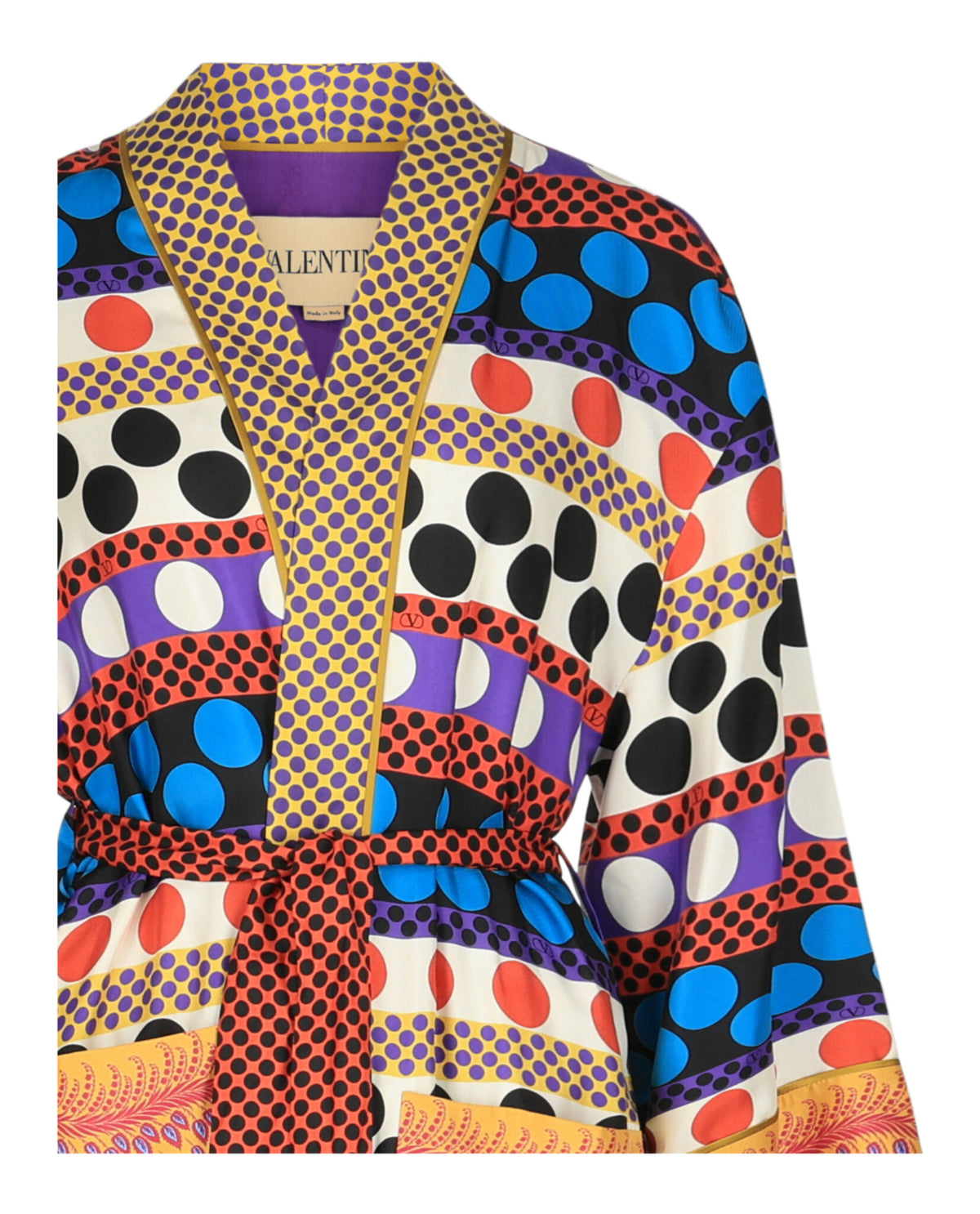 Valentino Valentino Womens Belted Printed Silk-Twill Robe Cover-Up