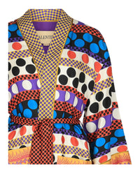 Valentino Valentino Womens Belted Printed Silk-Twill Robe Cover-Up