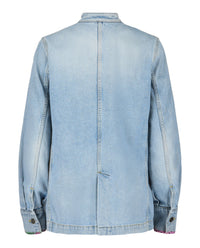 Valentino Valentino Womens Embroidered Trimmed Denim Jacket