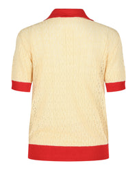 Valentino Valentino Womens Pointelle-Knit Polo Shirt