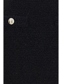 Balmain Women Tweed Mini Skirt With Logo Buttons