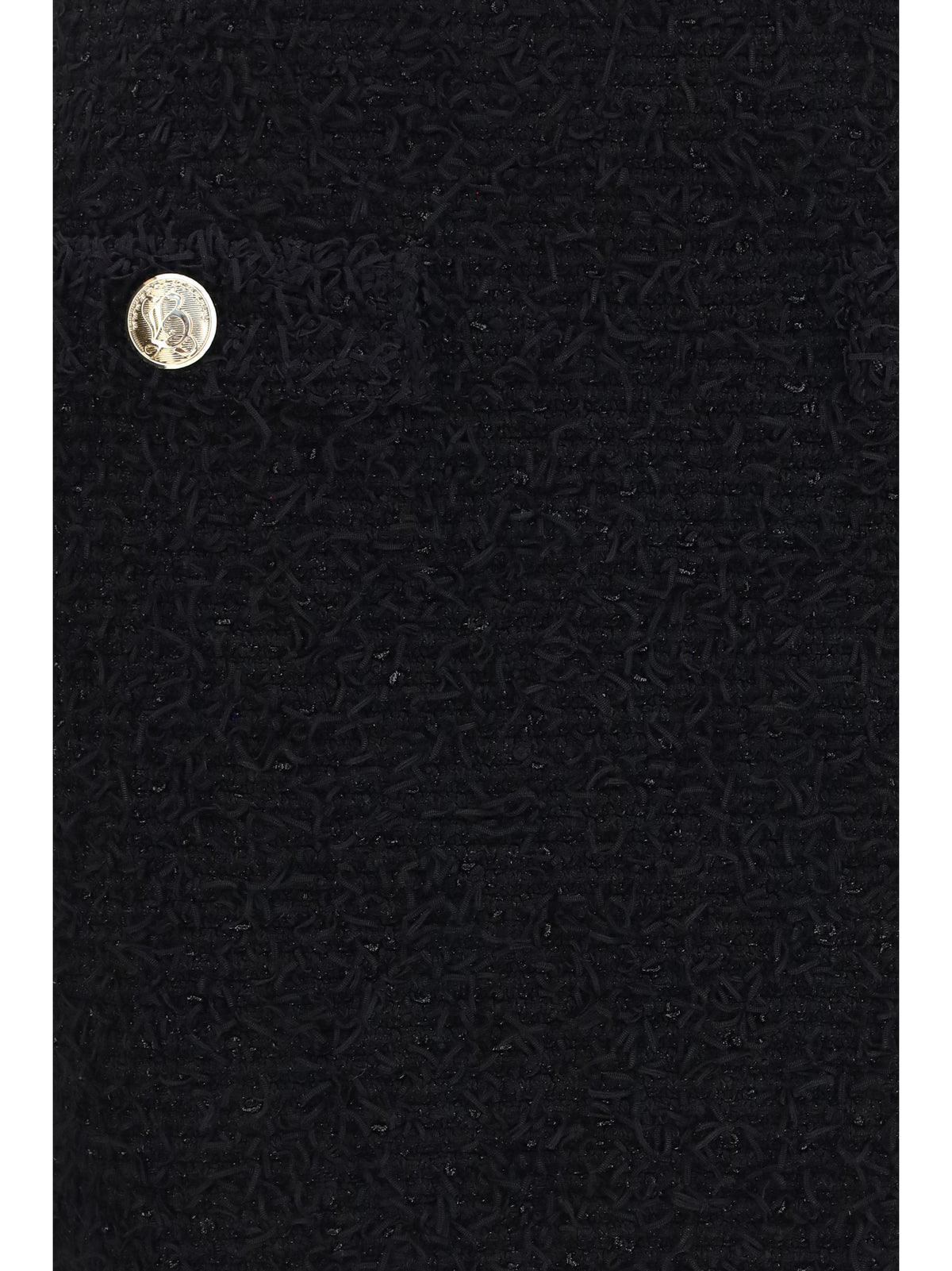 Balmain Women Tweed Mini Skirt With Logo Buttons