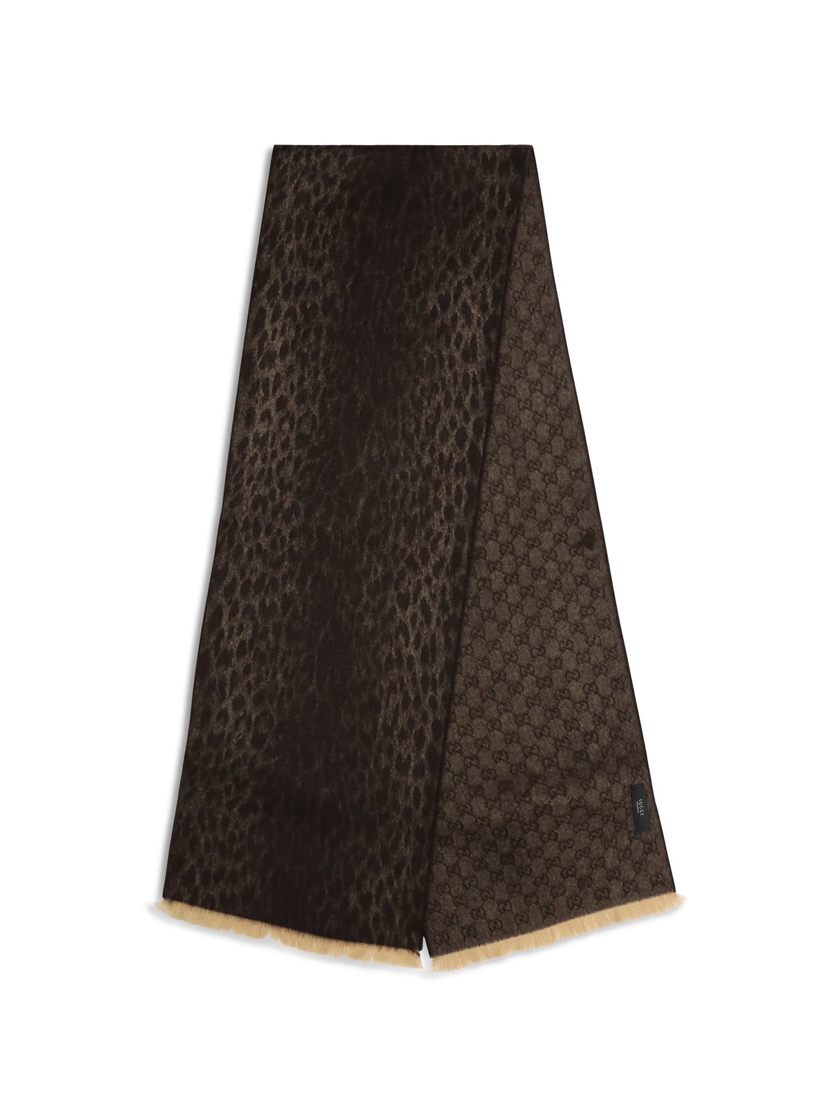 GUCCI Gucci Women Leopard-Print Wool Scarf With Monogram