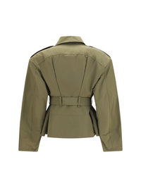 ALEXANDER McQUEEN Alexander Mcqueen Women Cropped Belted High-Neck Jacket