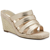 Molisana Womens Leather Slip On Espadrilles Egyptian Gold Metallic Nappa