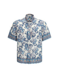 Etro Men Cotton Shirt With Floral And Paisley Motif