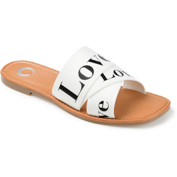 Ivante Womens Printed Slip On Slide Sandals