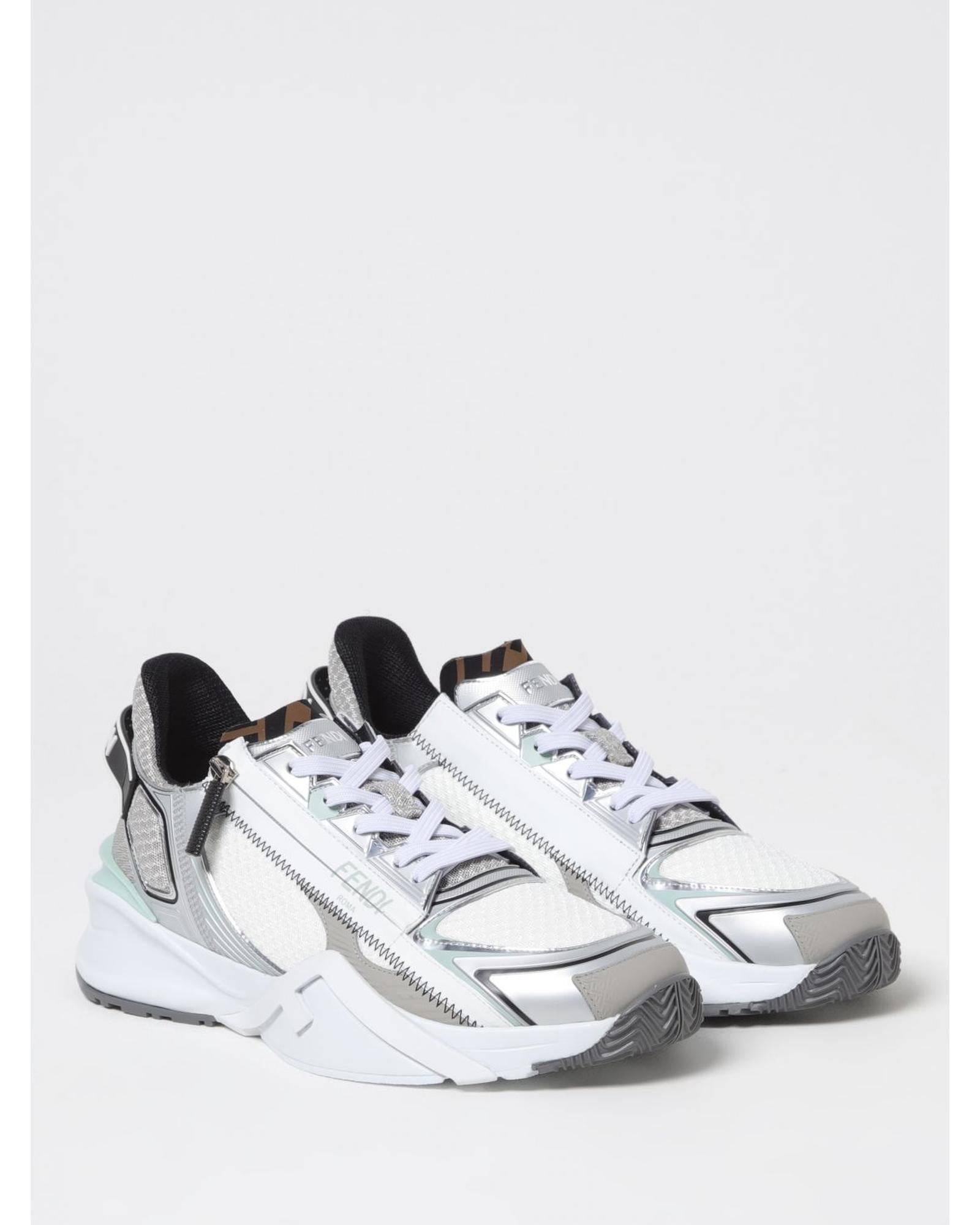スニーカー FENDI Men Sneakers Silver 7E1689AOS0 F1PXV Fendi Flow Sneakers Technical fabric White | Fendi