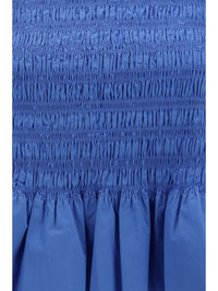 GANNI Ganni Women Ruched Cotton Top With Side Bows