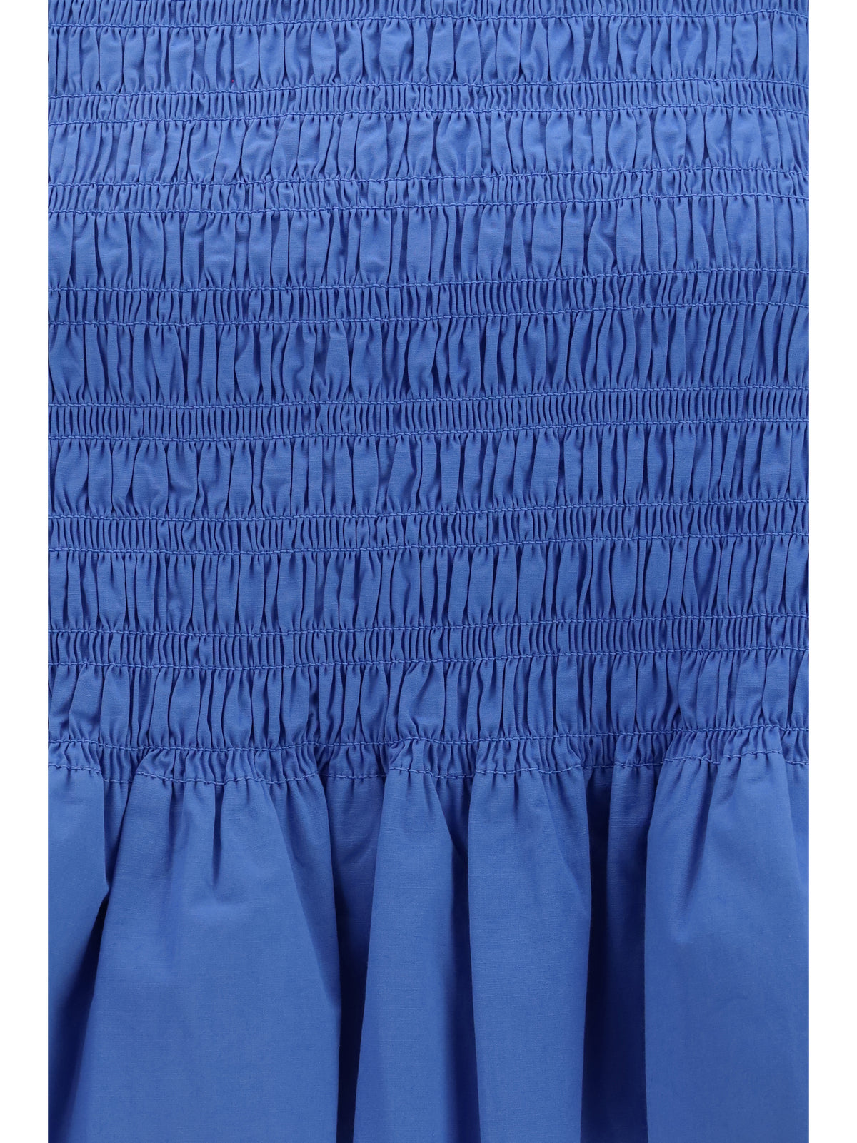 GANNI Ganni Women Ruched Cotton Top With Side Bows