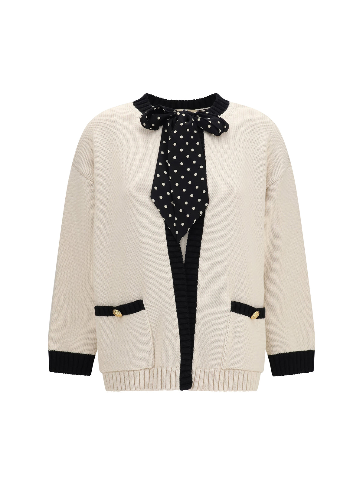 Valentino Women Open Polka-Dot Bow Cardigan
