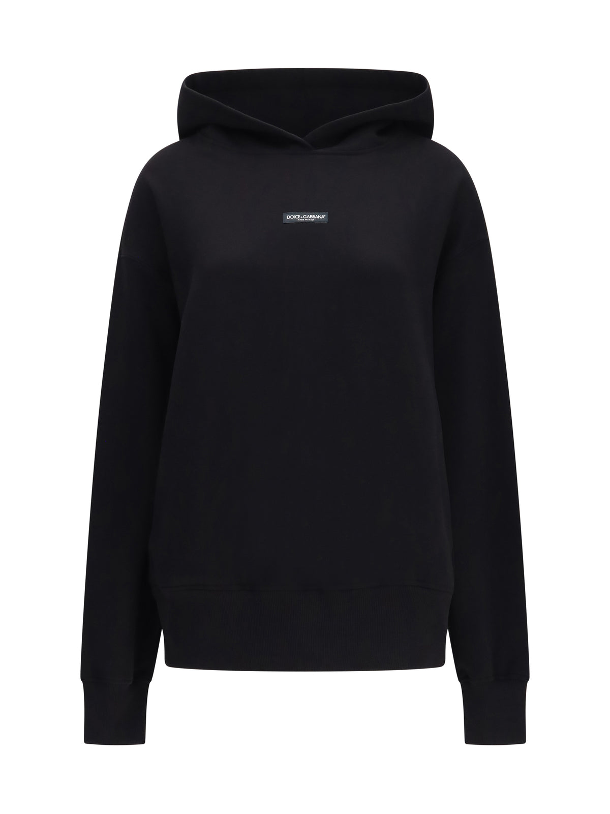 Dolce & Gabbana Women Cotton Hooded Sweatshirt With Logo Patch