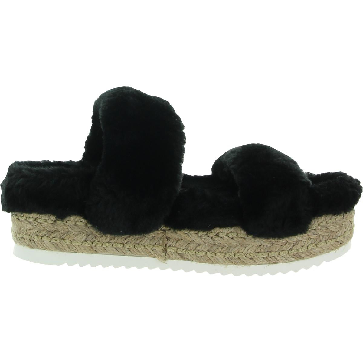 Katana Womens Faux Fur Open Toe Platform Sandals