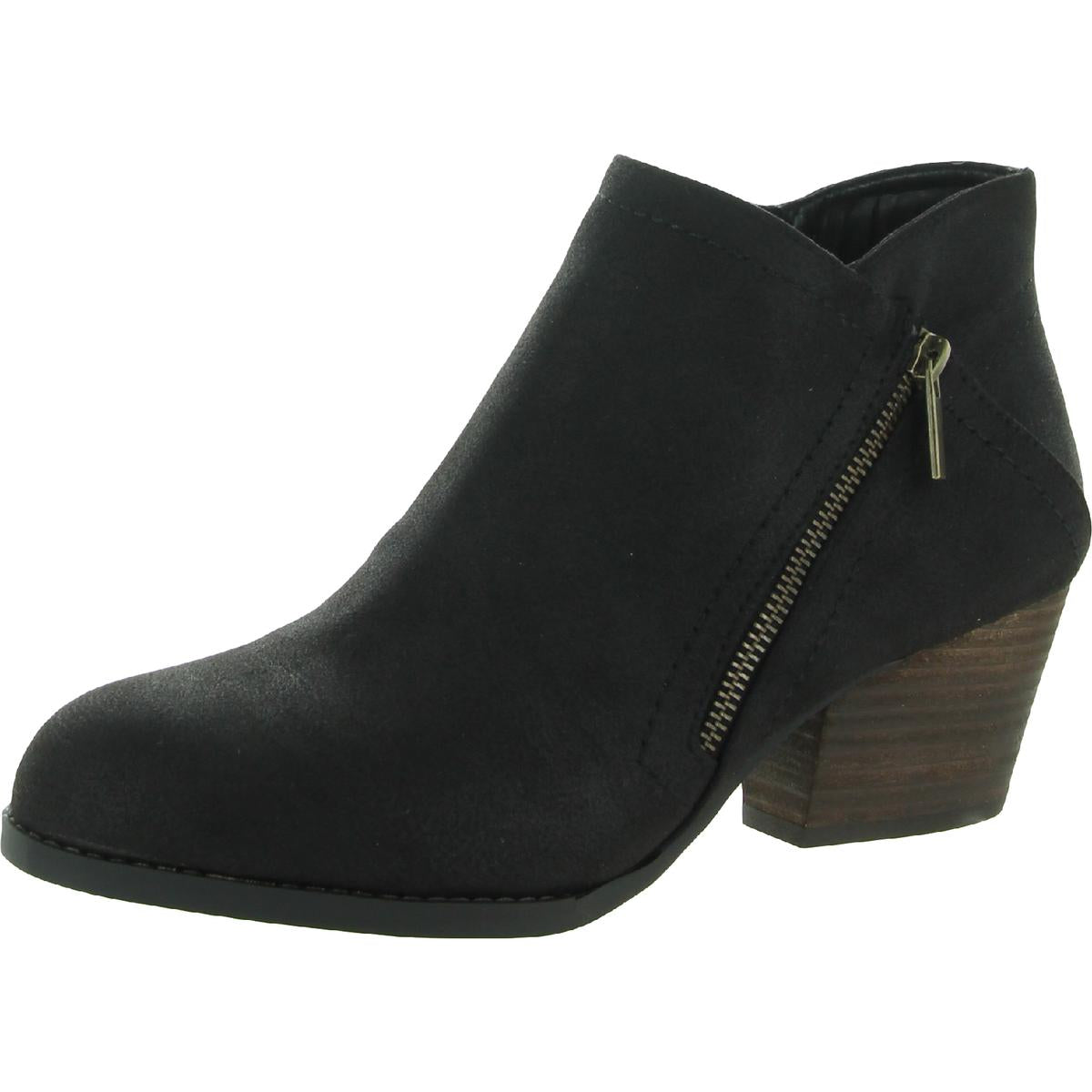 Bobbi Womens Solid Man Made Booties 9.5 Medium Black