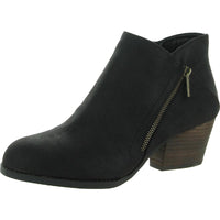 Bobbi Womens Solid Man Made Booties 9.5 Medium Black