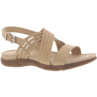 Marlis Womens Leather Padded Sole Slingback Sandals Light Natural