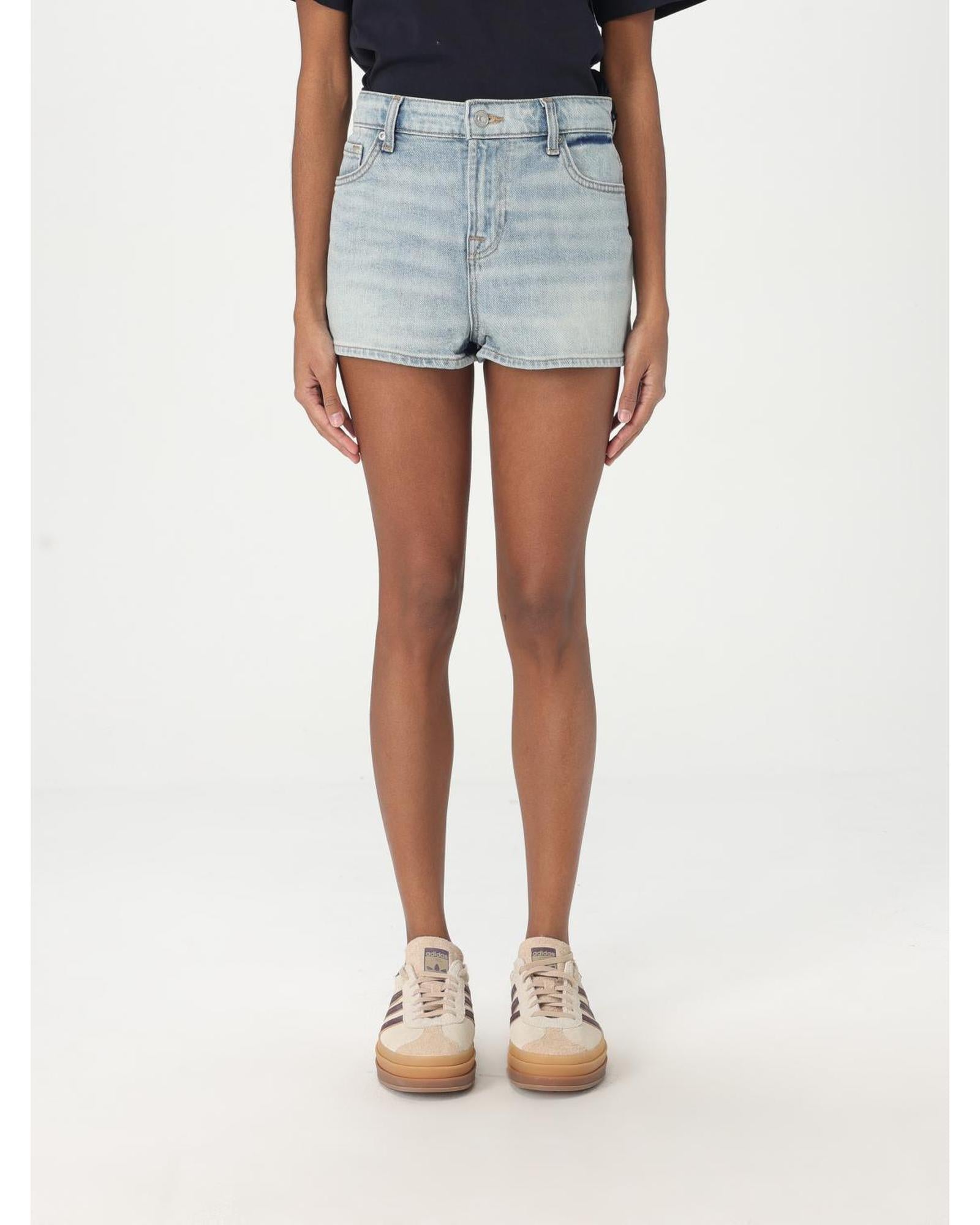 7 For All Mankind Denim Shorts Women Blue