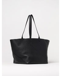 Fendi Leather Tote Bag with Stitch Detail Men Black