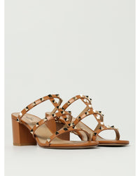 Valentino Garavani Rockstud Mules Heeled Sandal Women Leather