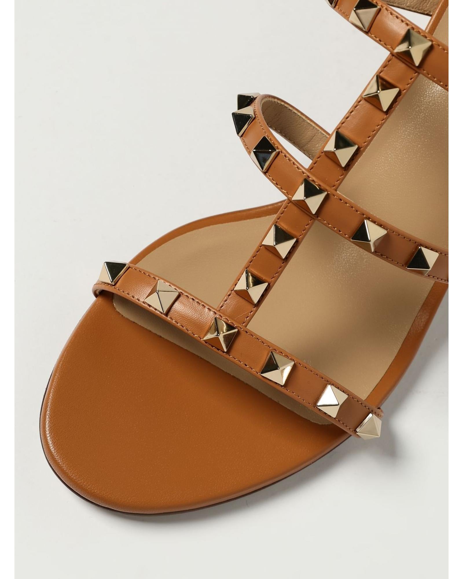 Valentino Garavani Rockstud Mules Heeled Sandal Women Leather