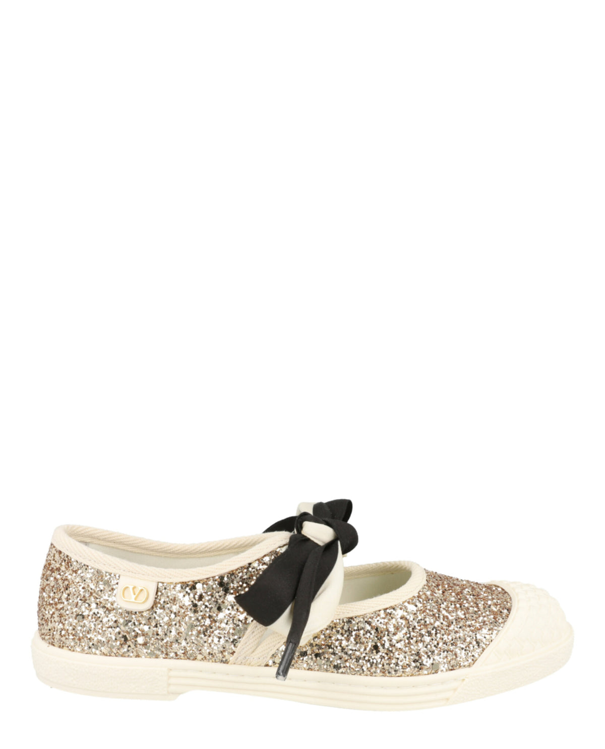 Valentino Womens Glitter Bay By Bay Ballerina Sneakers
