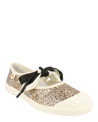 Valentino Womens Glitter Bay By Bay Ballerina Sneakers