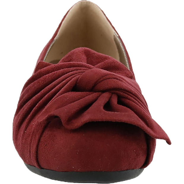 Snug Womens Faux Suede Ruched Ballet Flats