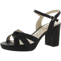 Lucky Womens Knot-Front Slingback Sandals 7.5 Wide Black Tequila