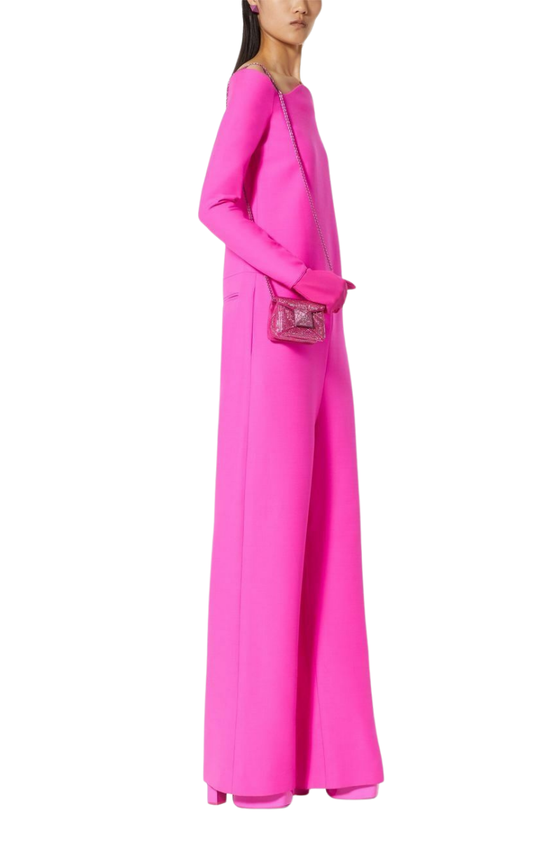 Valentino Garavani Valentino Wool And Silk Blend Jumpsuit Pink Pp 1B0Ve2421Cf_Uwt
