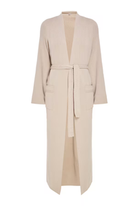 La Perla Belted Knit Coat In Beige Plm0056120